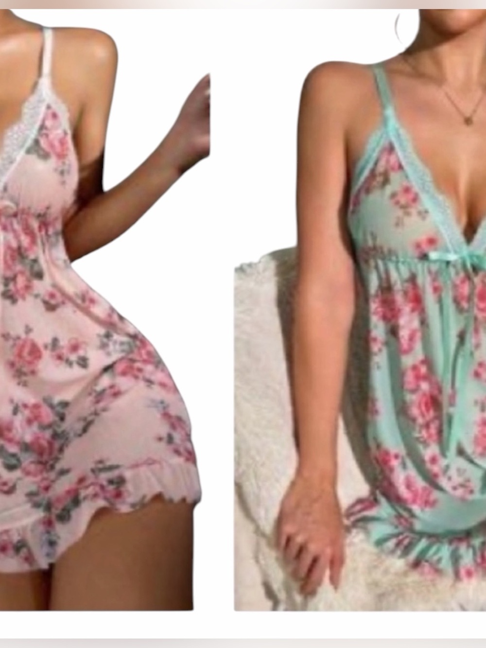 ♦️2♦️FLORAL CAMI PAJAMAS(both pink&the blue)